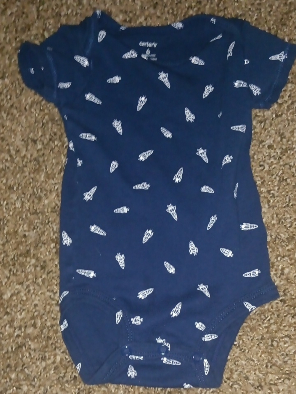 Carter's Navy Blue Rocket Print Baby One-Piece